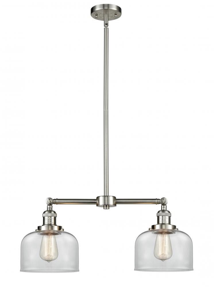 Bell - 2 Light - 21 inch - Brushed Satin Nickel - Stem Hung - Adjustable Island Light