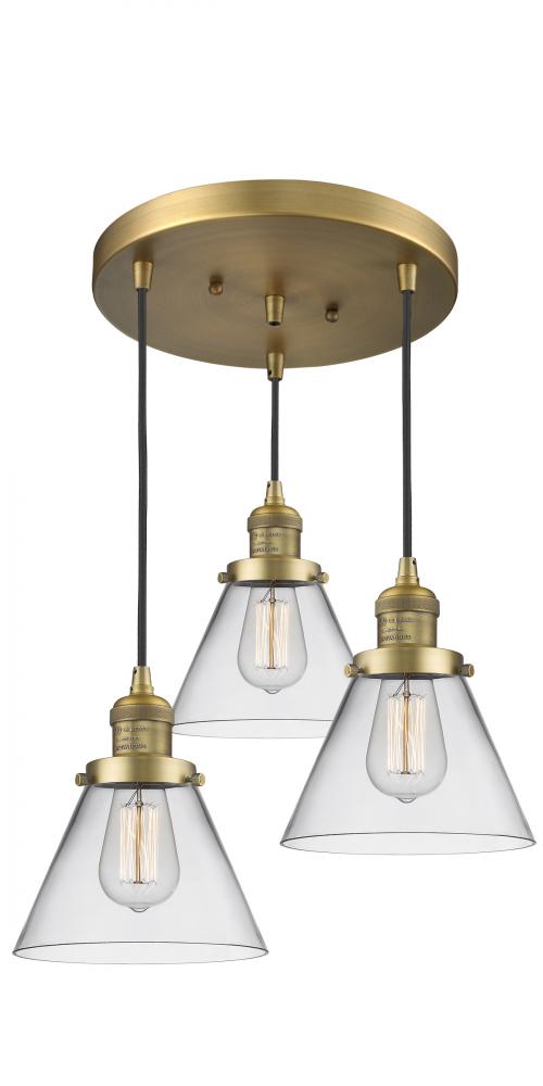 Large Cone 3 Light Multi-Pendant