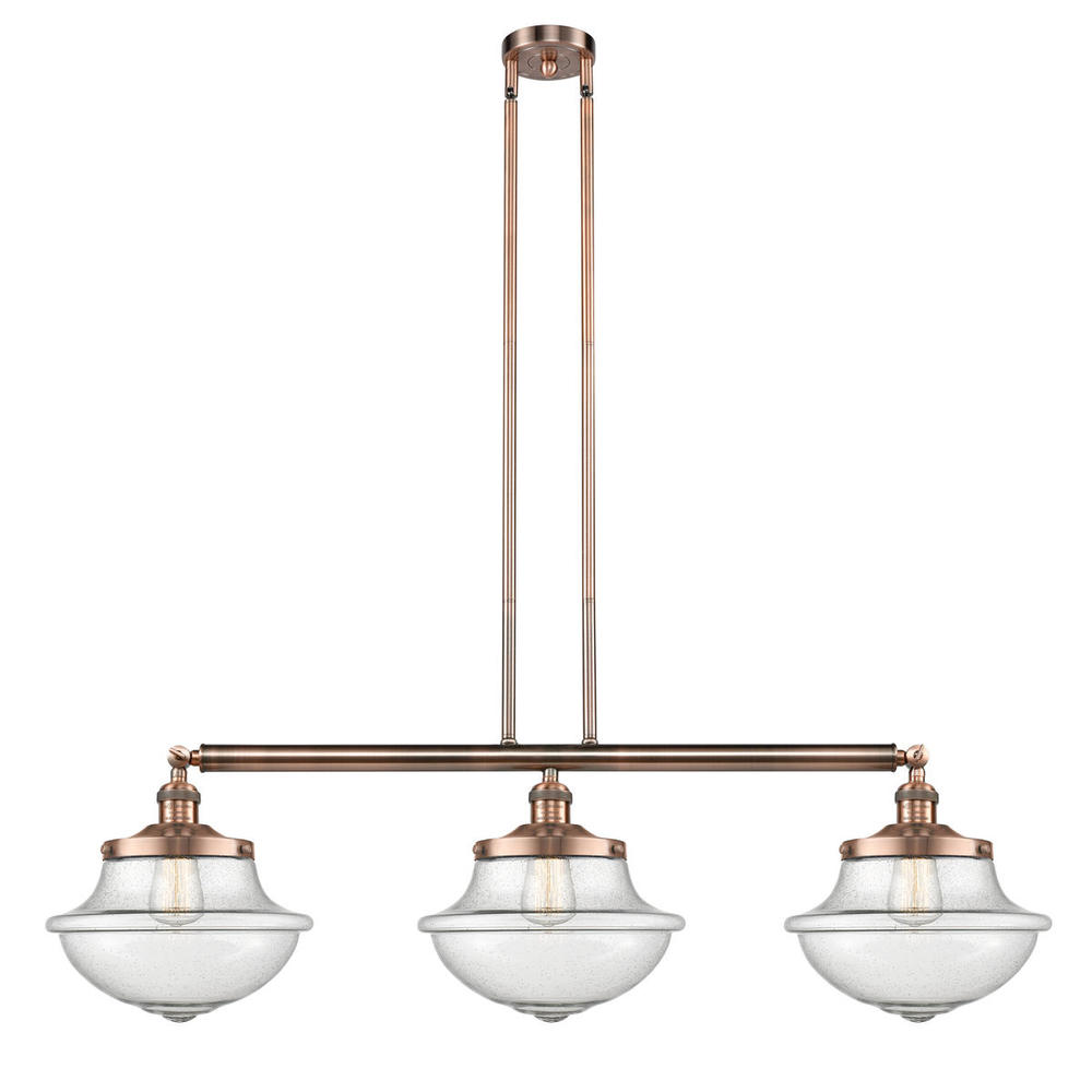 Oxford - 3 Light - 42 inch - Antique Copper - Stem Hung - Adjustable Island Light