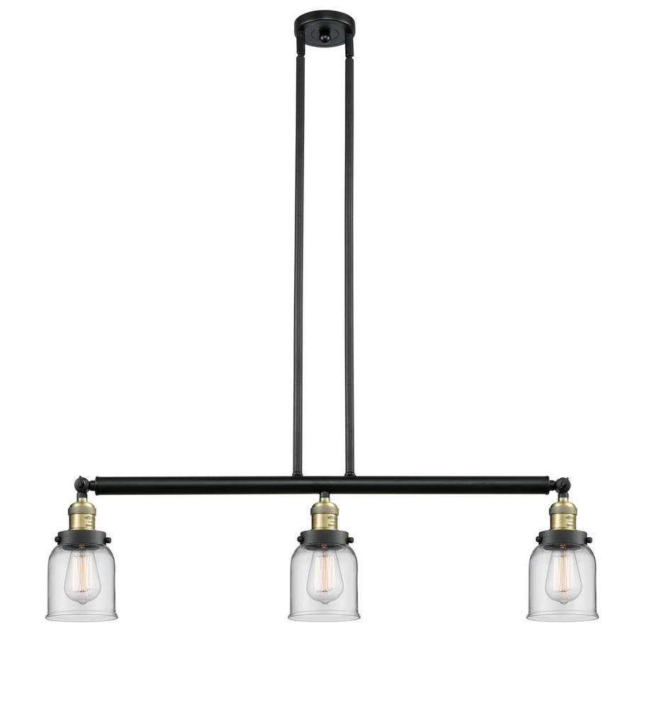 Bell - 3 Light - 38 inch - Black Antique Brass - Stem Hung - Adjustable Island Light