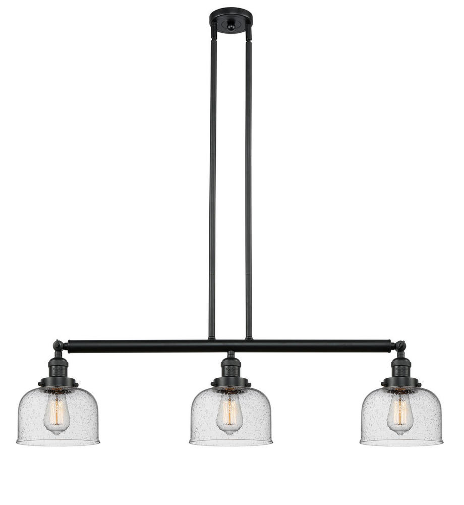 Bell - 3 Light - 41 inch - Matte Black - Stem Hung - Adjustable Island Light