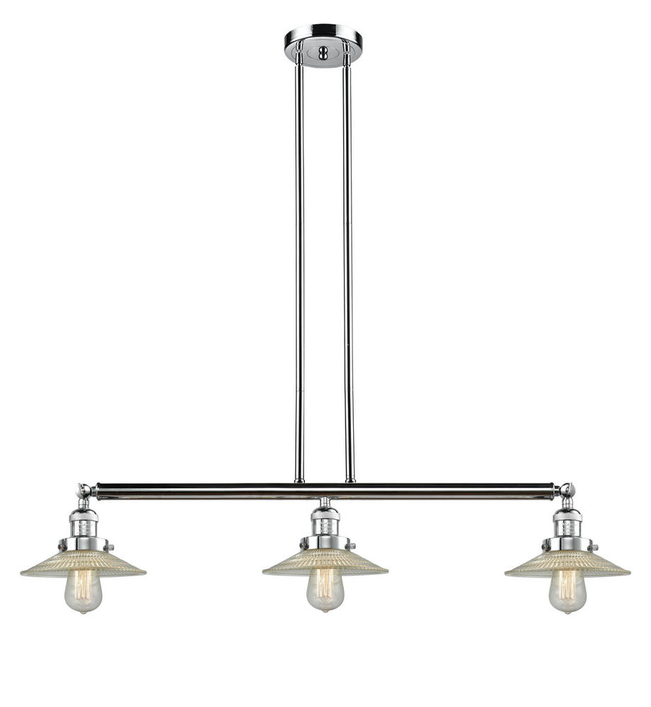 Halophane - 3 Light - 41 inch - Polished Chrome - Stem Hung - Adjustable Island Light