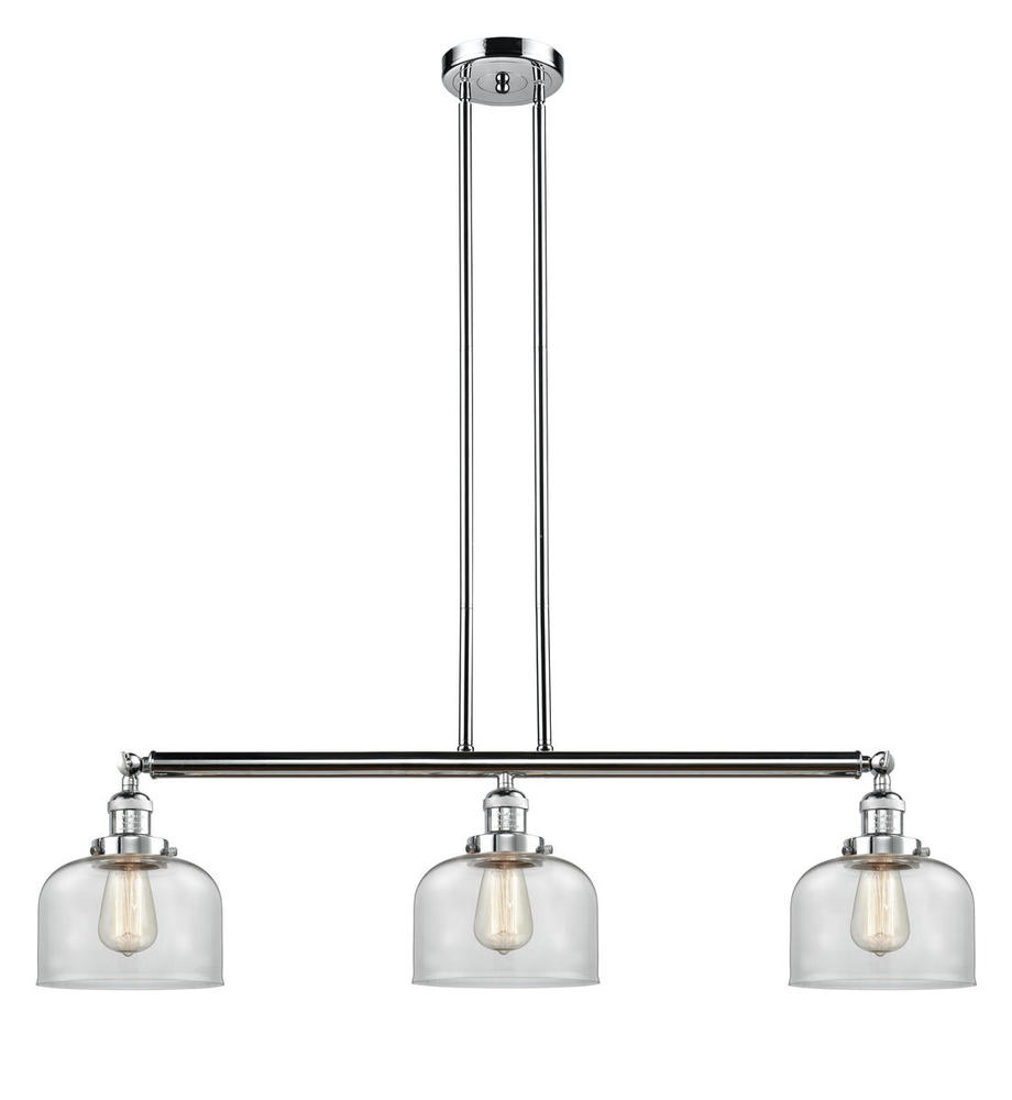 Bell - 3 Light - 41 inch - Polished Chrome - Stem Hung - Adjustable Island Light