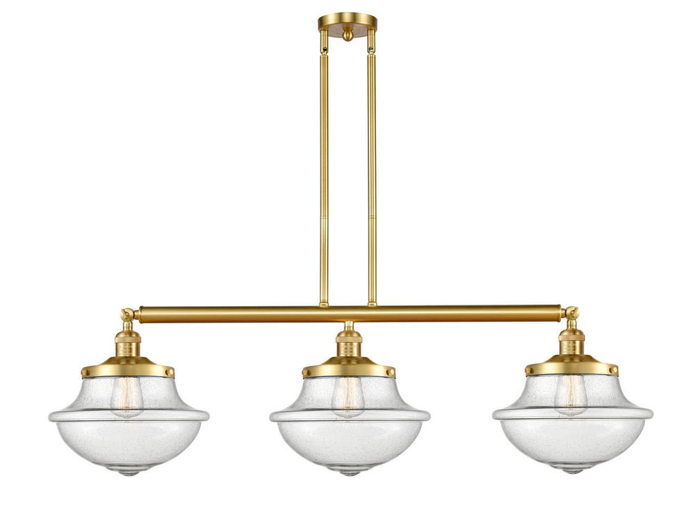Oxford - 3 Light - 42 inch - Satin Gold - Stem Hung - Adjustable Island Light