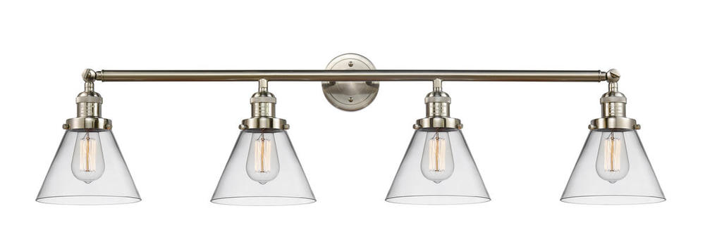 Cone - 4 Light - 44 inch - Brushed Satin Nickel - Adjustable Bath Vanity Light