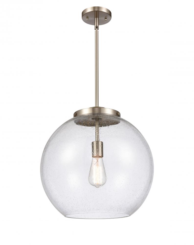 Athens - 1 Light - 16 inch - Brushed Satin Nickel - Stem Hung - Pendant