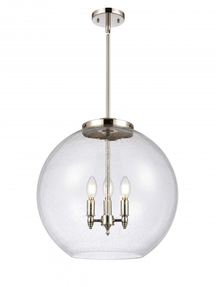 Athens - 3 Light - 18 inch - Polished Nickel - Cord hung - Pendant