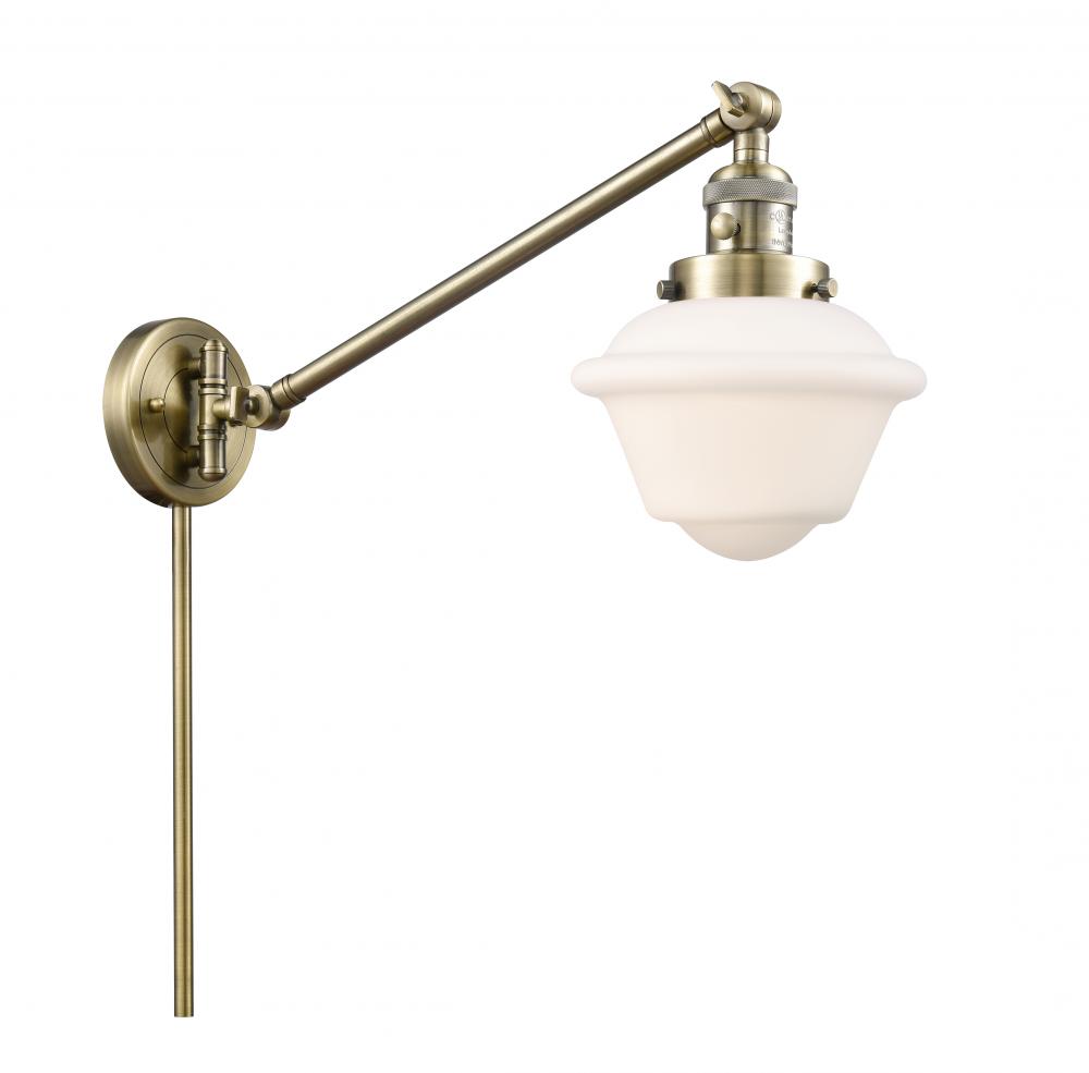 Oxford - 1 Light - 8 inch - Antique Brass -Adjustable Swing Arm