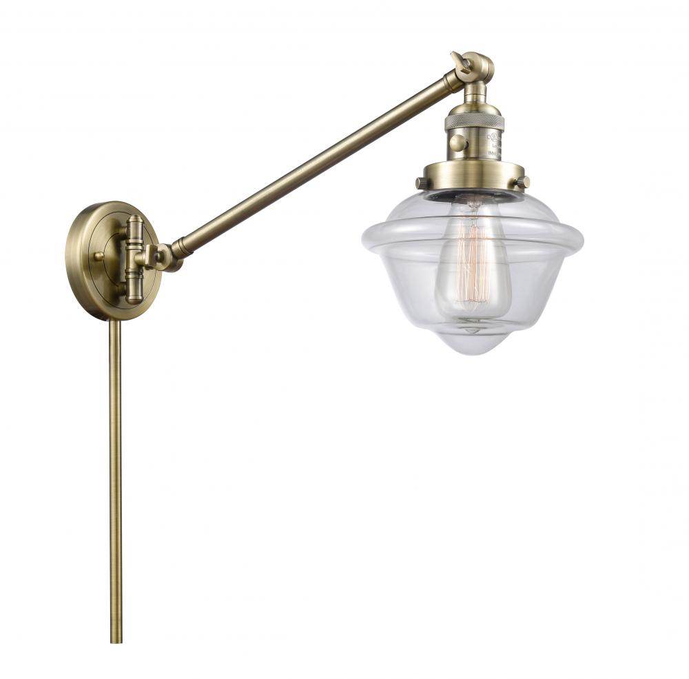 Oxford - 1 Light - 8 inch - Antique Brass - Swing Arm