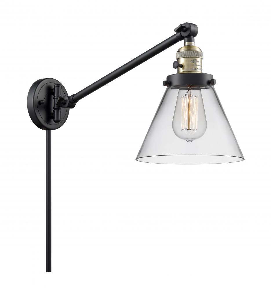 Cone - 1 Light - 8 inch - Black Antique Brass - Swing Arm