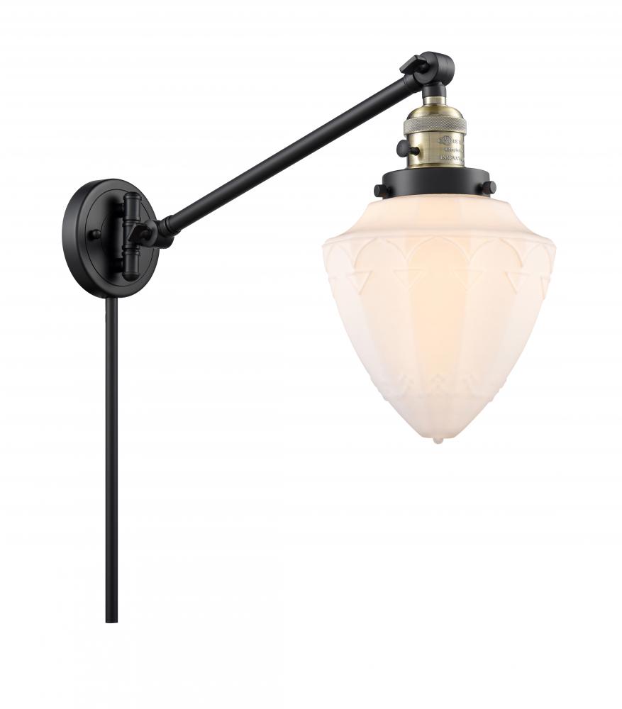 Bullet - 1 Light - 7 inch - Black Antique Brass -Adjustable Swing Arm