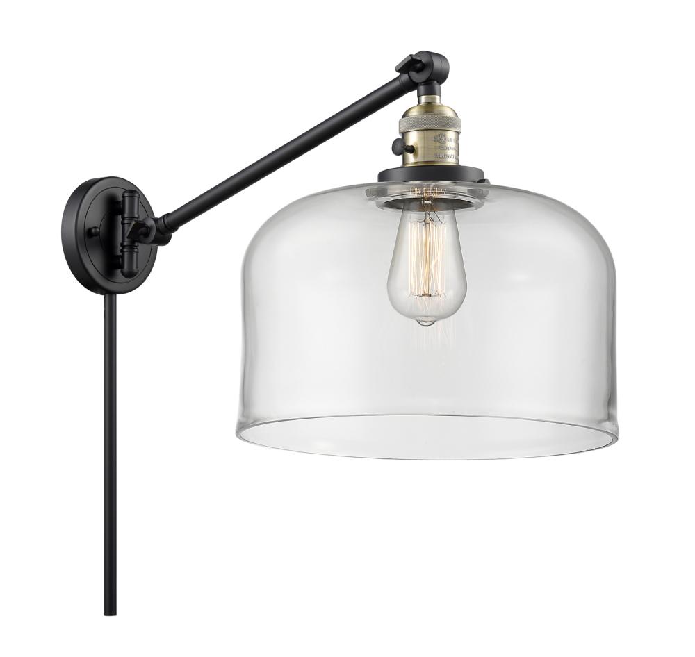 Bell - 1 Light - 12 inch - Black Antique Brass -Adjustable Swing Arm