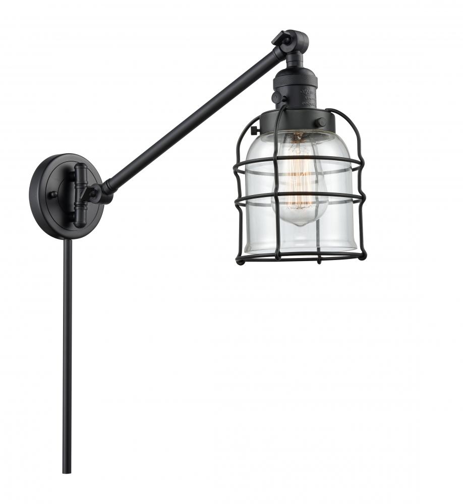 Bell Cage - 1 Light - 8 inch - Matte Black - Swing Arm