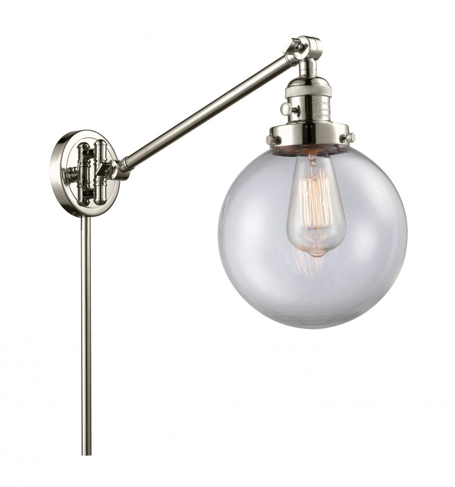 Beacon - 1 Light - 8 inch - Polished Nickel -Adjustable Swing Arm
