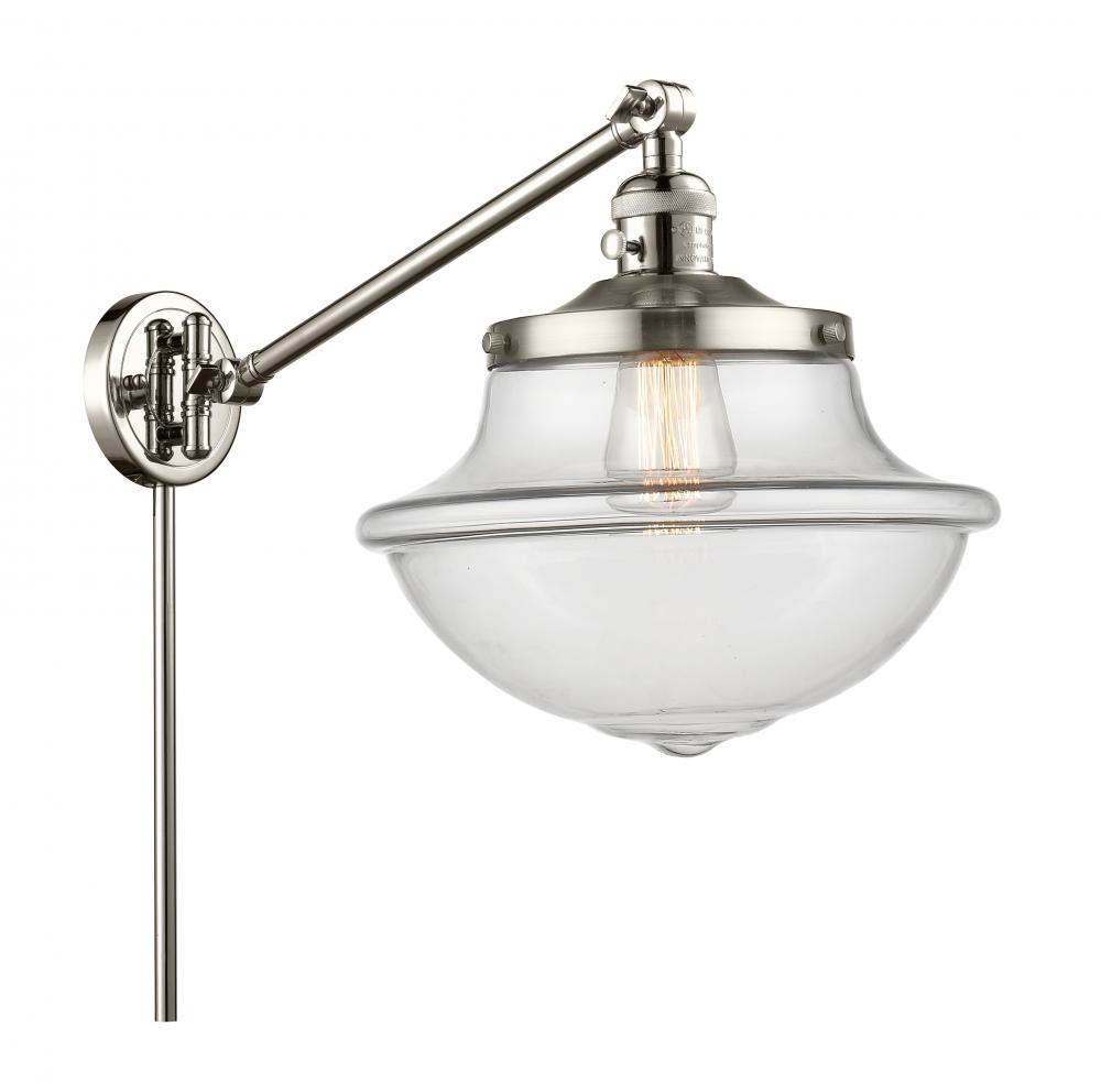 Oxford - 1 Light - 12 inch - Polished Nickel -Adjustable Swing Arm
