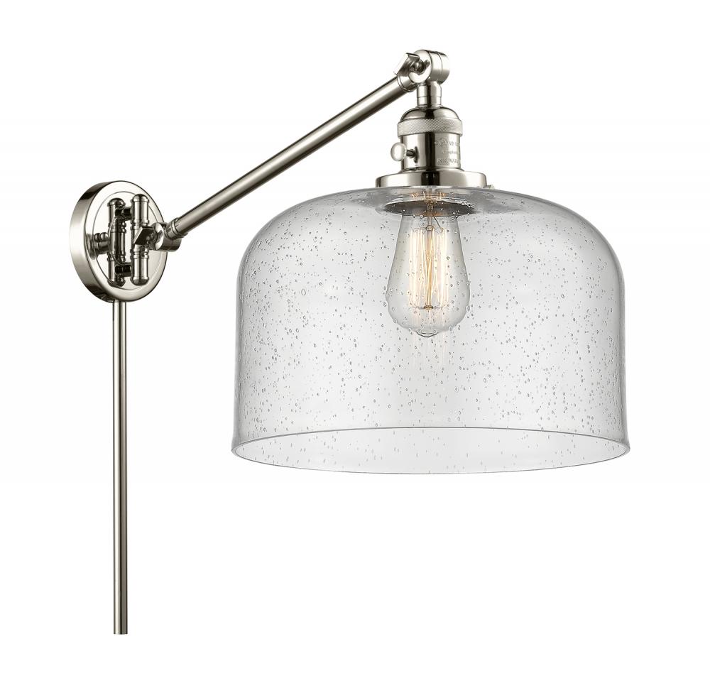 Bell - 1 Light - 12 inch - Polished Nickel -Adjustable Swing Arm