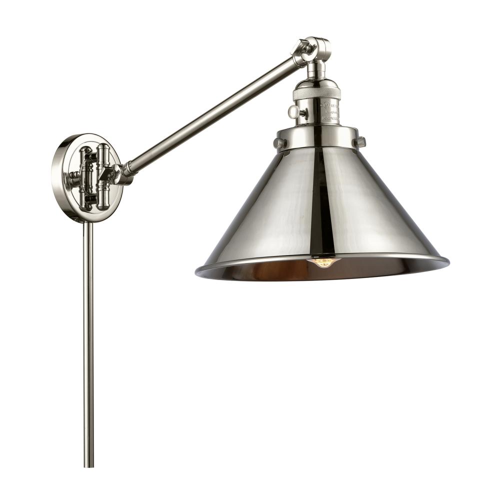 Briarcliff - 1 Light - 10 inch - Polished Nickel - Swing Arm