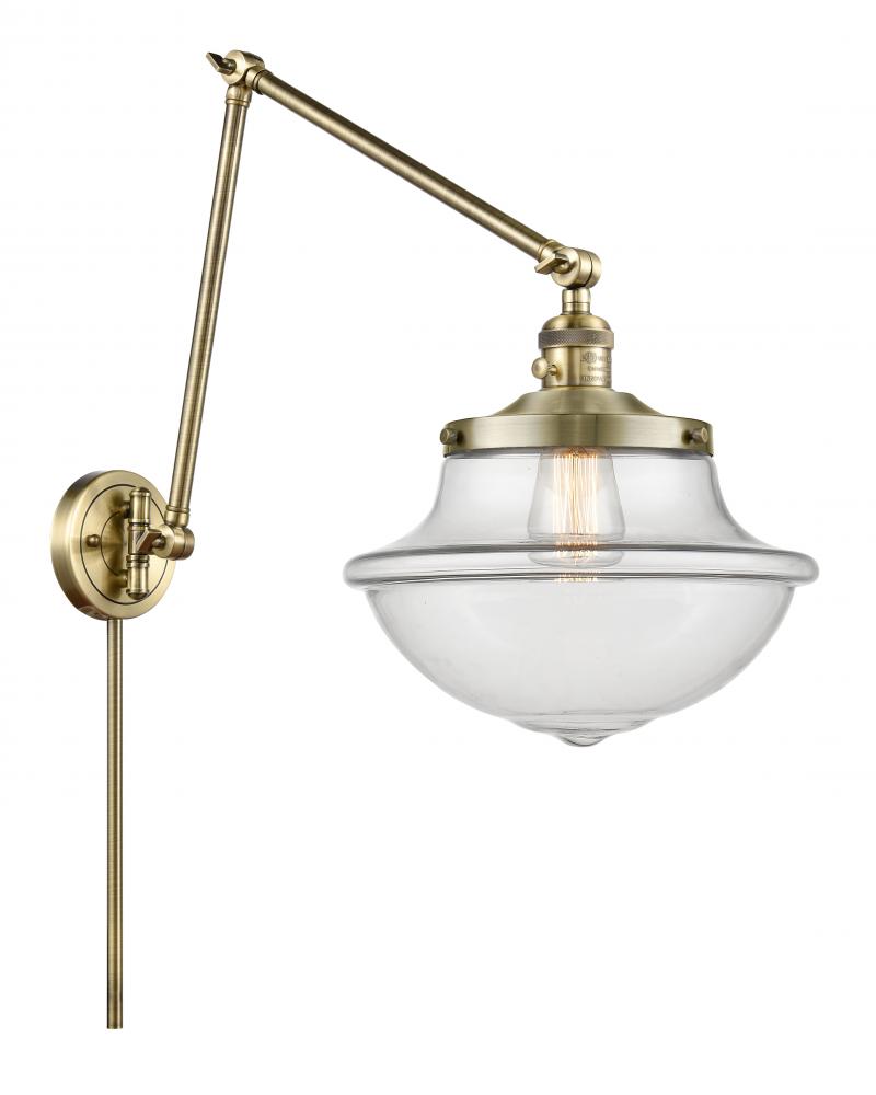 Oxford - 1 Light - 12 inch - Antique Brass -Adjustable Swing Arm