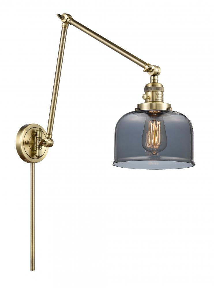 Bell - 1 Light - 8 inch - Antique Brass -Adjustable Swing Arm