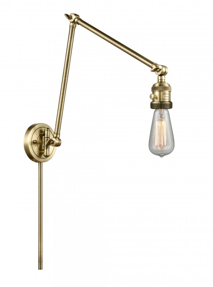 Bare Bulb - 1 Light - 5 inch - Antique Brass -Adjustable Swing Arm