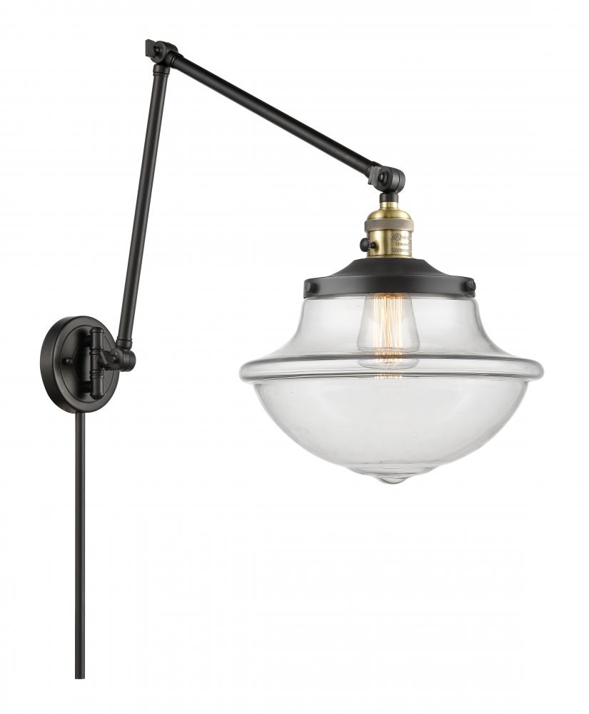 Oxford - 1 Light - 12 inch - Black Antique Brass -Adjustable Swing Arm