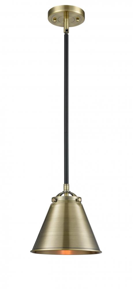 Appalachian - 1 Light - 8 inch - Black Antique Brass - Cord hung - Mini Pendant