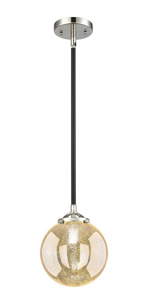 Beacon - 1 Light - 8 inch - Black Polished Nickel - Stem hung - Mini Pendant