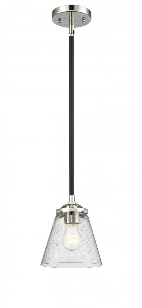Cone - 1 Light - 6 inch - Black Polished Nickel - Cord hung - Mini Pendant