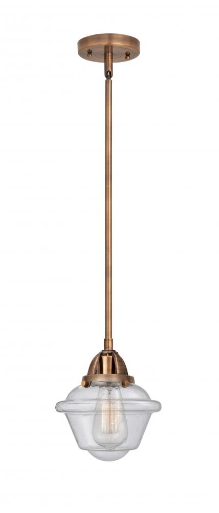 Oxford - 1 Light - 8 inch - Antique Copper - Stem hung - Mini Pendant