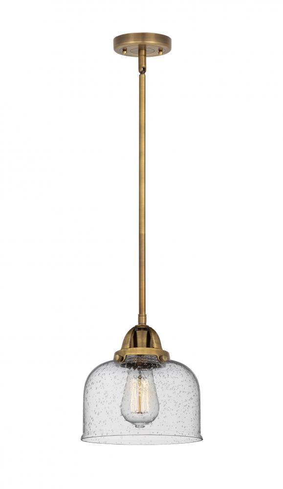 Bell - 1 Light - 8 inch - Brushed Brass - Stem hung - Mini Pendant