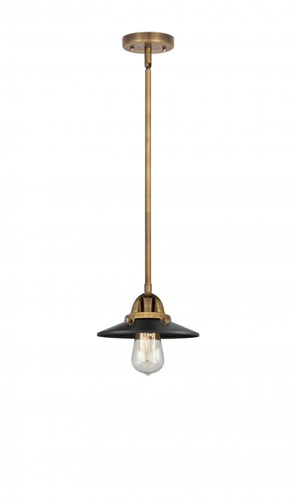 Railroad - 1 Light - 8 inch - Brushed Brass - Cord hung - Mini Pendant