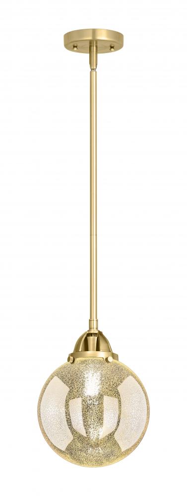 Beacon - 1 Light - 8 inch - Satin Gold - Stem hung - Mini Pendant
