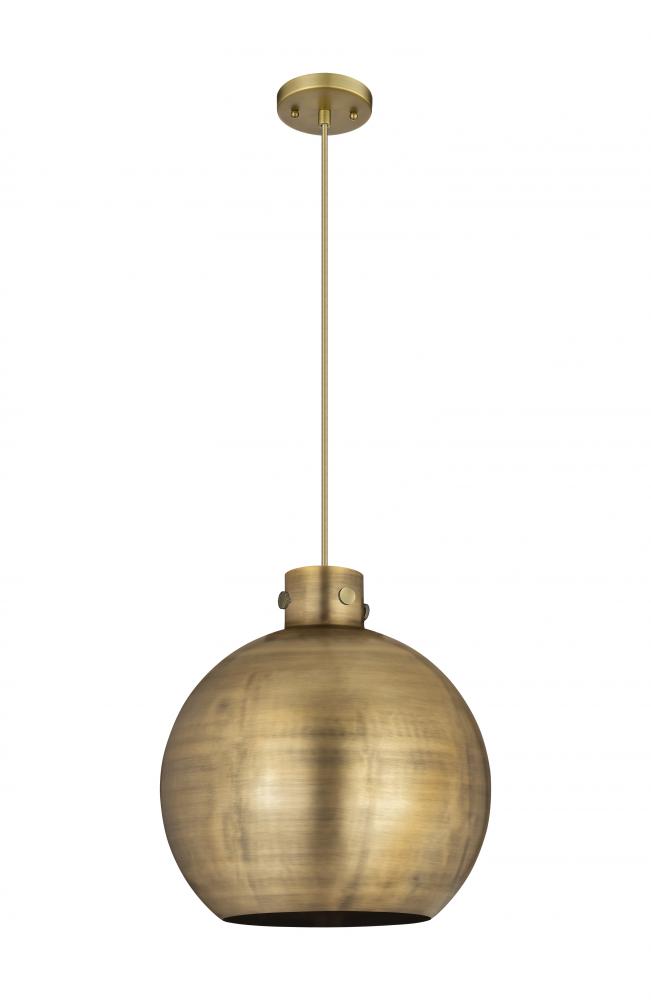 Newton Sphere - 1 Light - 16 inch - Brushed Brass - Cord hung - Pendant