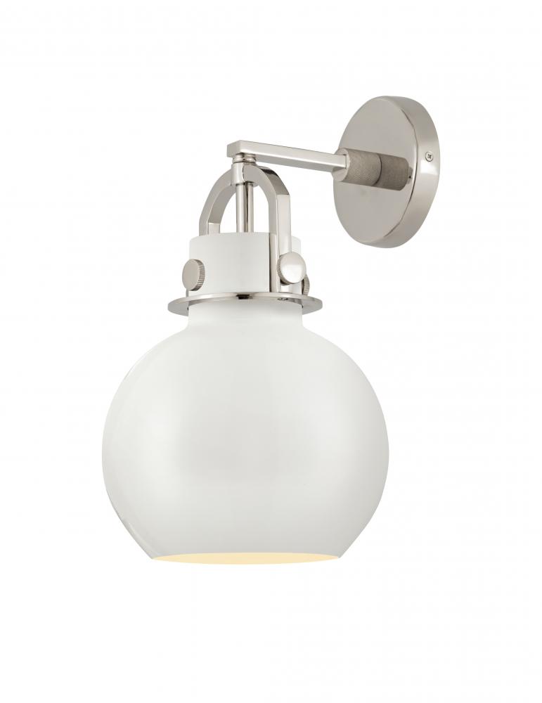 Newton Sphere - 1 Light - 8 inch - Polished Nickel - Sconce