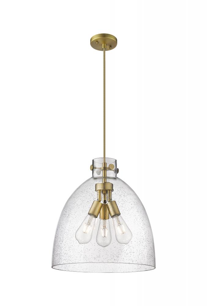 Newton Bell - 3 Light - 16 inch - Brushed Brass - Cord hung - Pendant