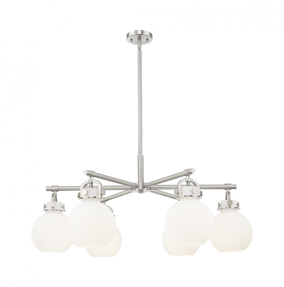 Newton Sphere - 6 Light - 26 inch - Satin Nickel - Chandelier