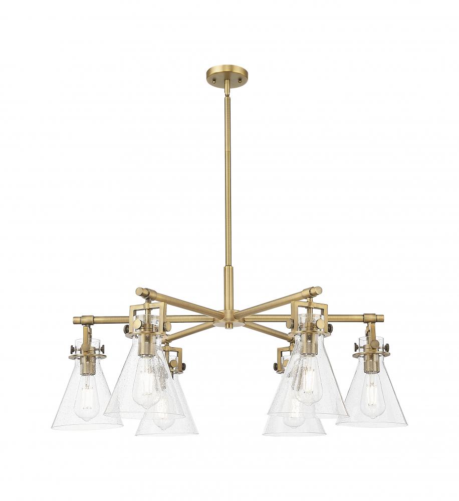 Newton Cone - 6 Light - 26 inch - Brushed Brass - Chandelier