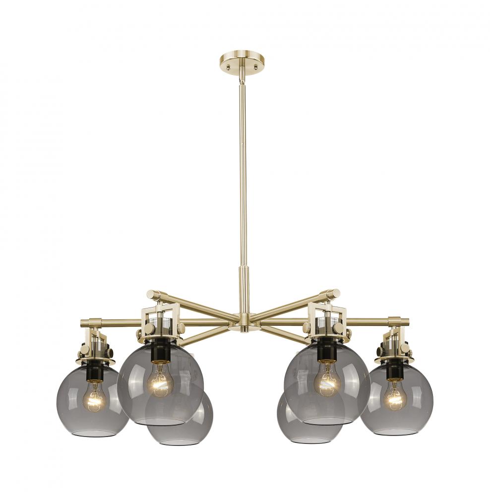 Newton Sphere - 6 Light - 26 inch - Champagne Bronze - Chandelier