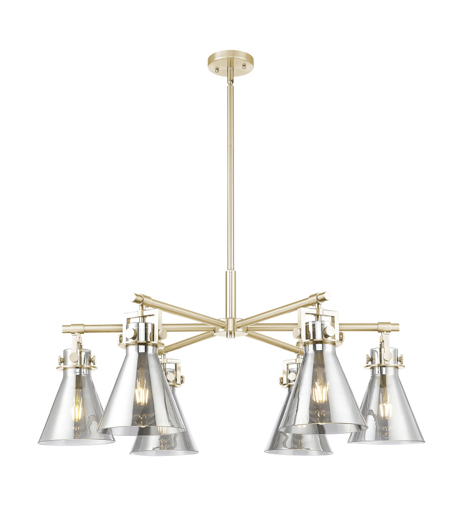 Newton Cone - 6 Light - 26 inch - Champagne Bronze - Chandelier