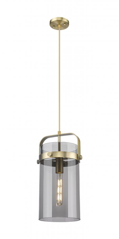 Pilaster - 1 Light - 8 inch Glass - Brushed Brass - Pendant
