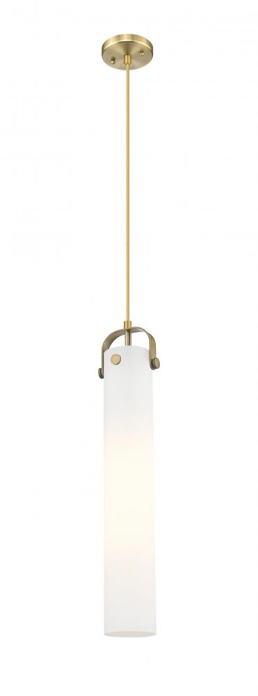 Pilaster - 1 Light - 4 inch Glass - Brushed Brass - Pendant
