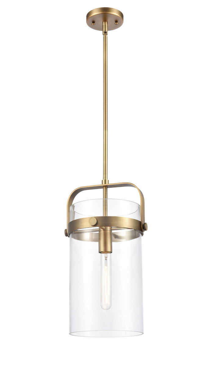 Pilaster - 1 Light - 9 inch - Brushed Brass - Cord hung - Mini Pendant