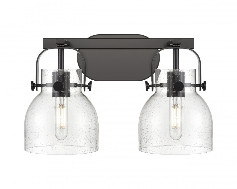 Pilaster II Bell - 2 Light - 17 inch - Matte Black - Bath Vanity Light