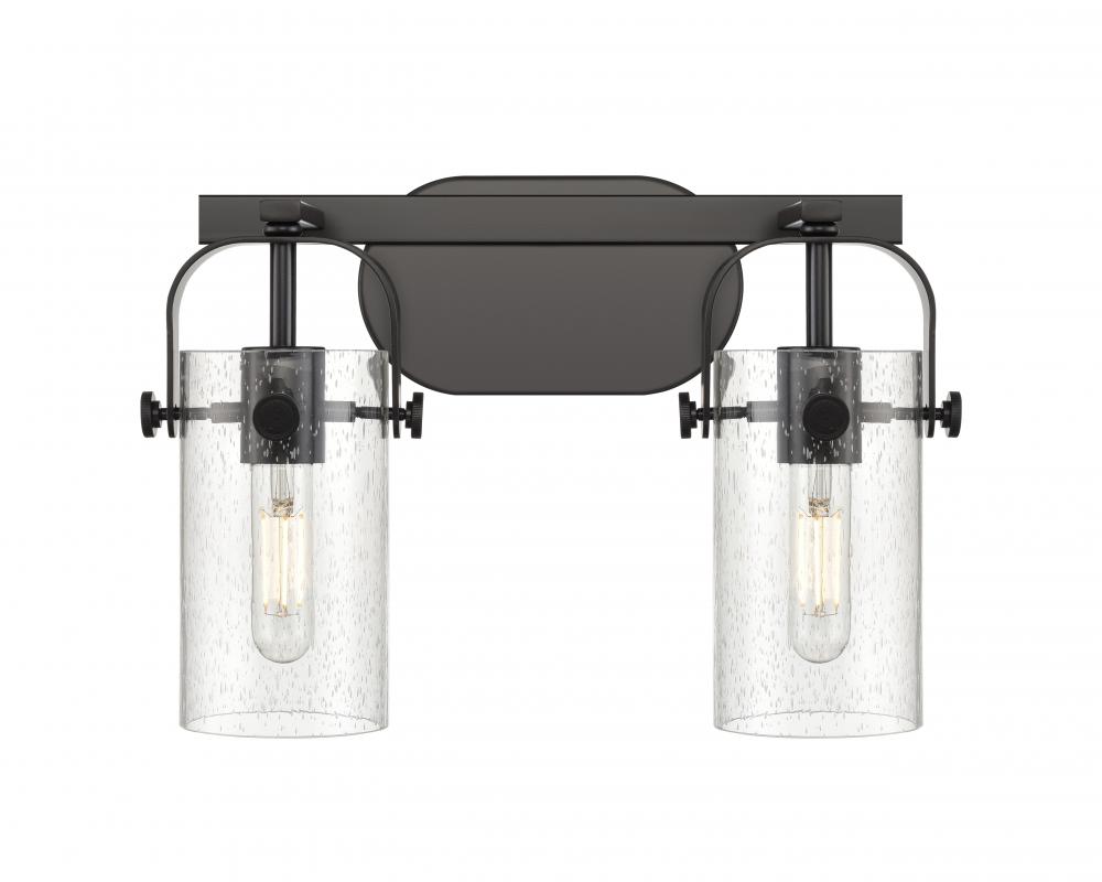 Pilaster - 2 Light - 15 inch - Matte Black - Bath Vanity Light