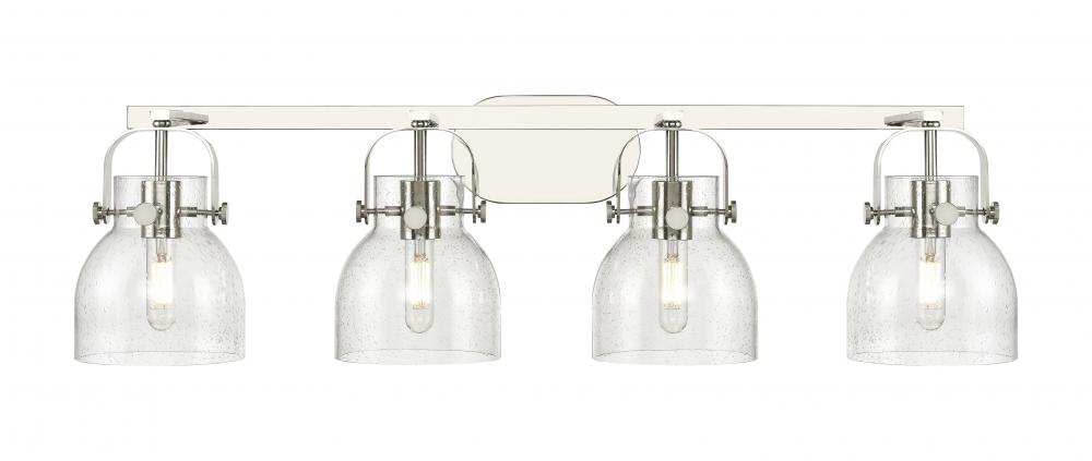 Pilaster II Bell - 4 Light - 37 inch - Polished Nickel - Bath Vanity Light