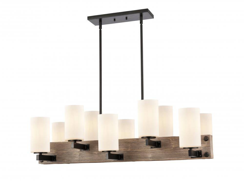 Diego - 10 Light - 37 inch - Matte Black - Stem hung - Island Light