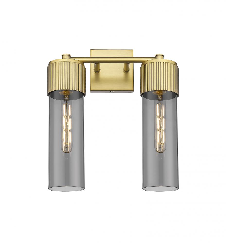 Bolivar - 2 Light - 14 inch - Brushed Brass - Bath Vanity Light