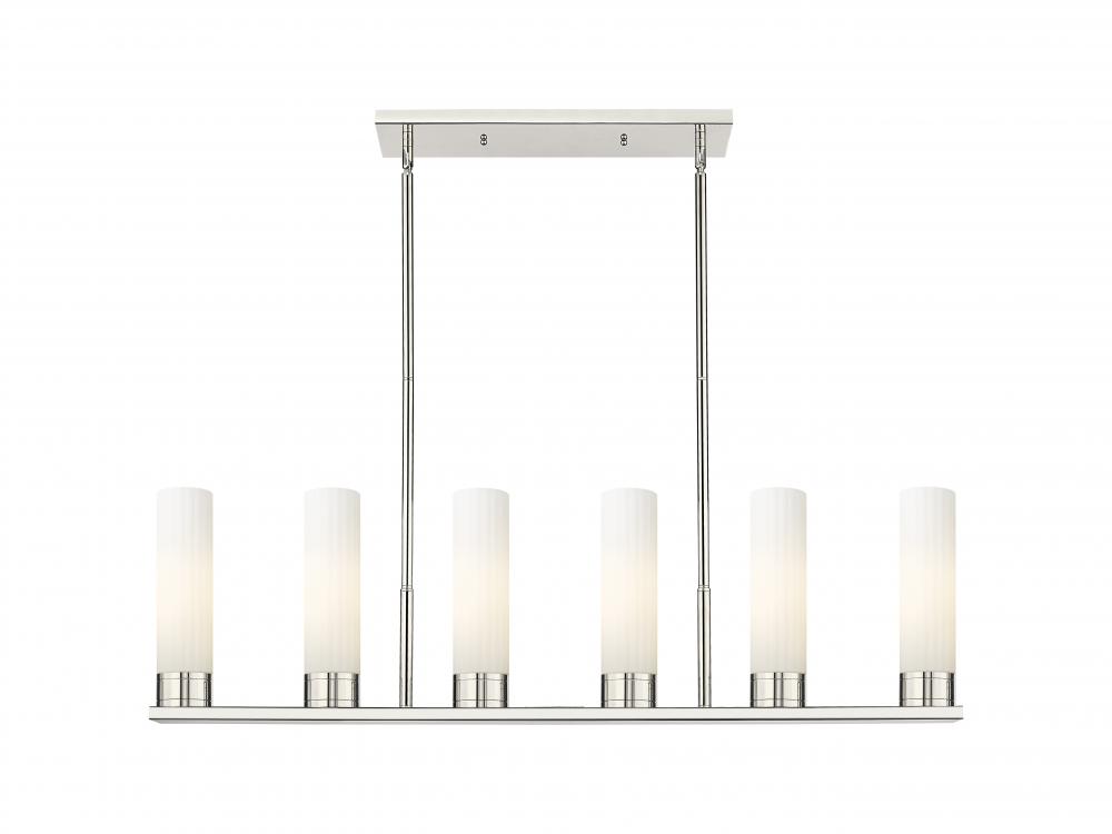 Empire - 6 Light - 44 inch - Polished Nickel - Linear Pendant