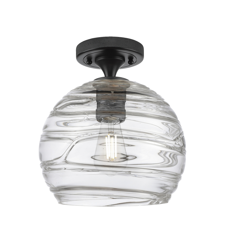 Crown Point - 1 Light - 8 inch - Matte Black - Flush Mount