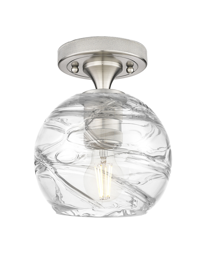 Crown Point - 1 Light - 6 inch - Satin Nickel - Flush Mount